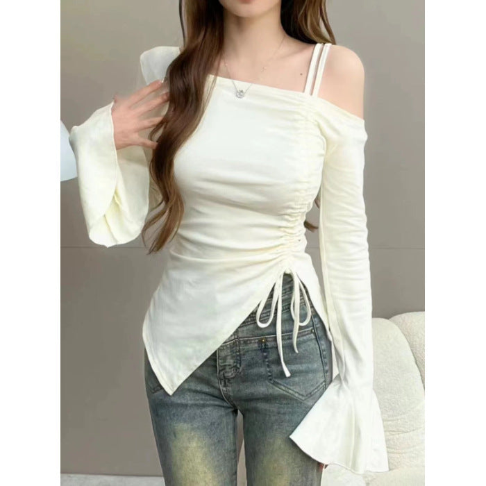 Long Sleeve Irregular Slim-fit Slimming Bottoming Shirt