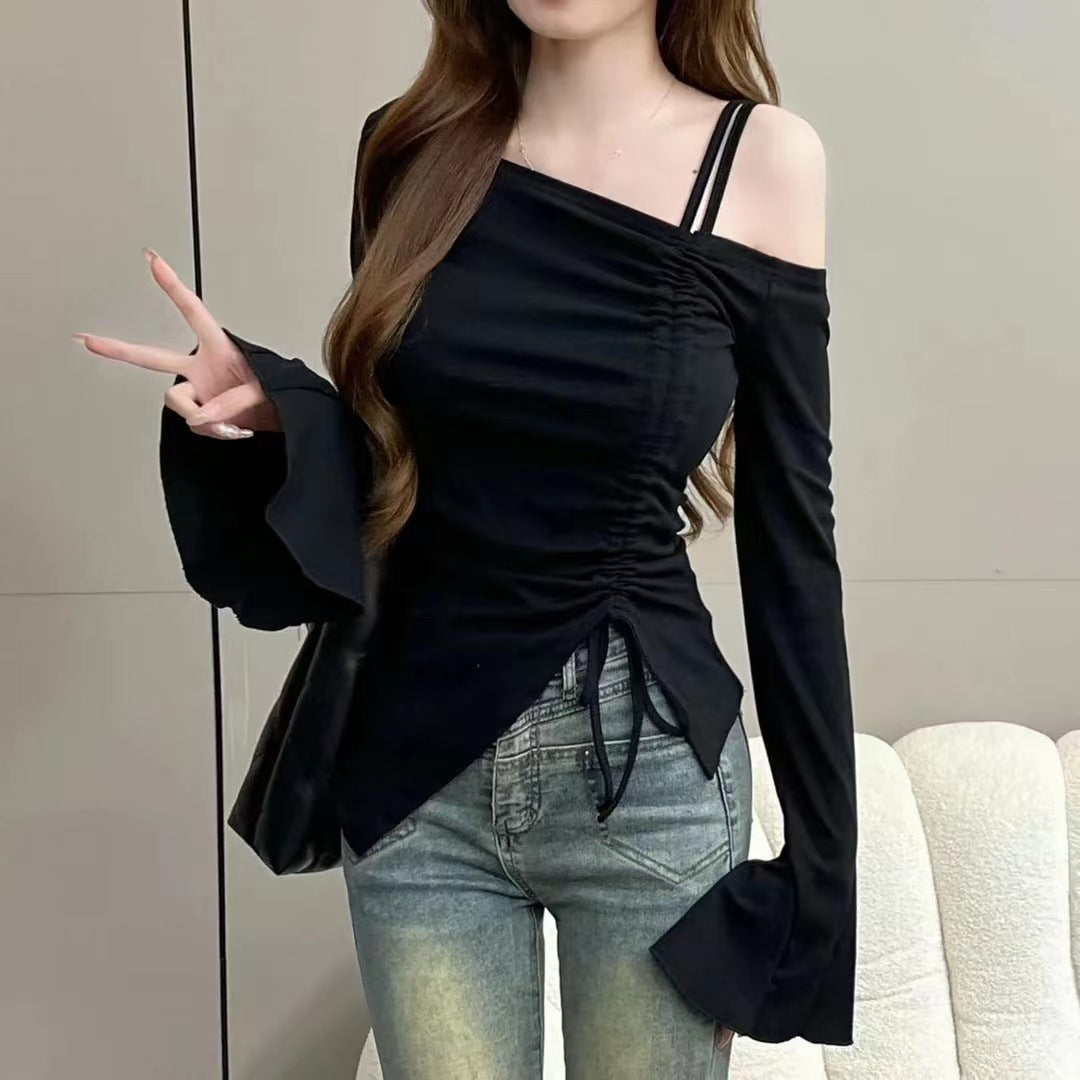 Long Sleeve Irregular Slim-fit Slimming Bottoming Shirt